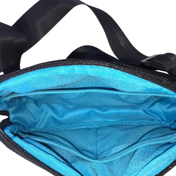 RAREFORM Recycled Billboard Crossbody Pouch Fanny Pack Waist Pack. Blue Yellow - Picture 6 of 6